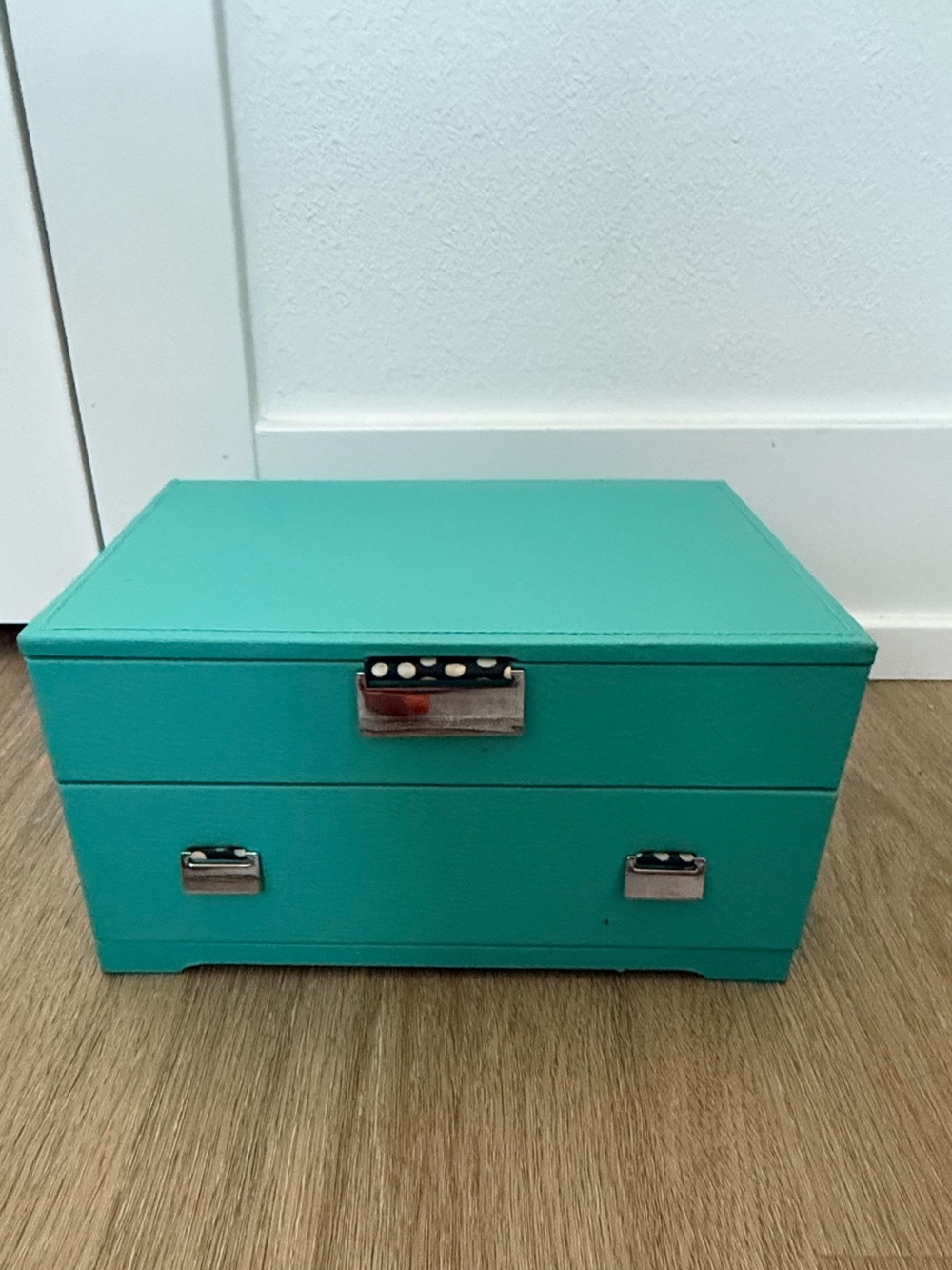 Teal Jewelry Box with initials LSL